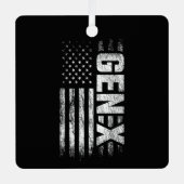 世代X世代Xer世代Xアメリカ国旗X世代 メタルオーナメント (正面)
