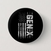 世代X世代Xer世代Xアメリカ国旗X世代 缶バッジ (正面)