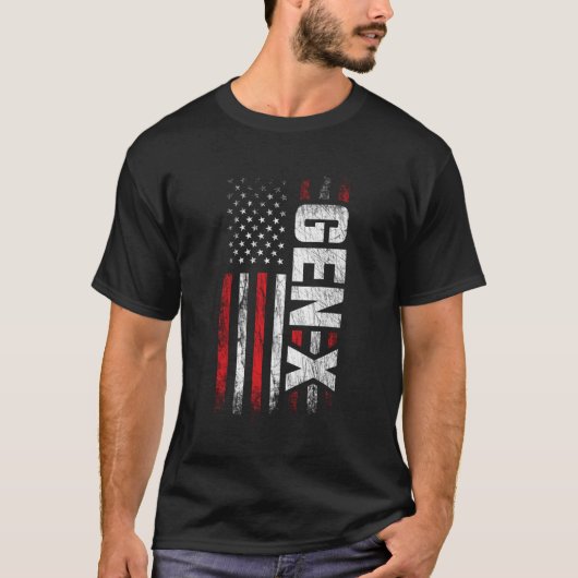 世代X世代Xer世代Xアメリカ国旗X世代 Tシャツ (正面)