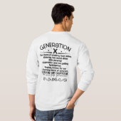 世代X: 1965-1980 Tシャツ (裏面フル)