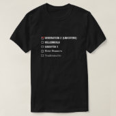 世代Zミレニアル世代X世代のブーマーギフト Tシャツ (デザイン正面)