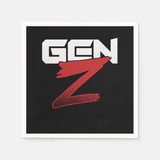 世代Zミレニアル世代Z世代の世代のブーマーの贈り物 スタンダードカクテルナプキン (正面)