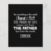 世俗的誘惑 – 1ヨハネ2:16聖書の聖句 チラシ (正面)