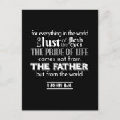 世俗的誘惑 – 1ヨハネ2:16聖書の聖句 ポストカード (正面)