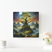 世失った界 スクエア壁時計 (ホーム)