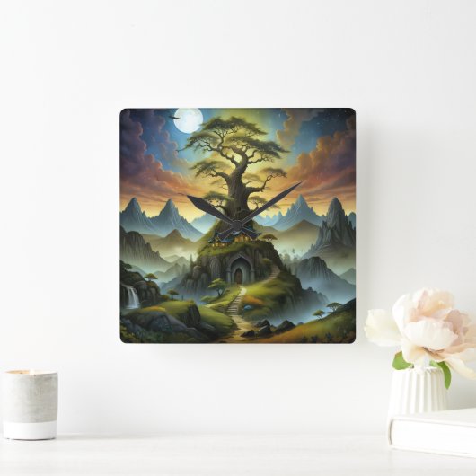 世失った界 スクエア壁時計 (ホーム)