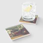 世帯会話（Konstantin Makovsky著） ストーンコースター (横)