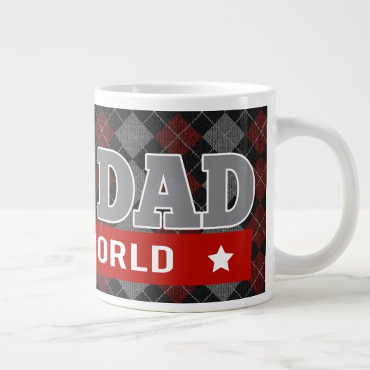 世最高の界のパパアーガイル パターン(の模様が)ある ジャンボコーヒーマグカップ (右)