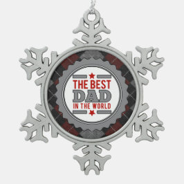 世最高の界のパパアーガイル パターン（の模様が）ある スノーフレークピューターオーナメント