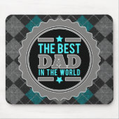 世最高の界のパパアーガイル パターン（の模様が）ある マウスパッド (正面)