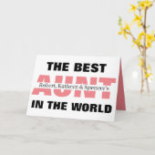 世最高の界の叔母パーソナライズされた カード (黄色い花)