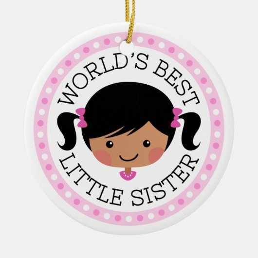 世最高の界の妹の漫画の女の子黒髪 セラミックオーナメント (正面)