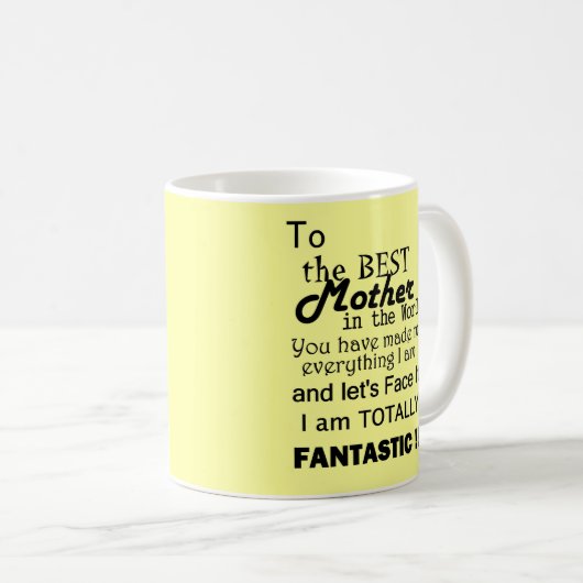 世最高の界の母おもしろい母 コーヒーマグカップ (正面右)
