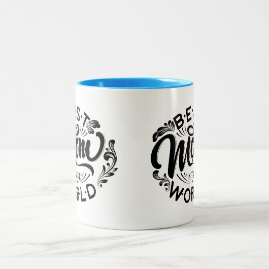 世最高の界の母の日の2トーンコーヒー ツートーンマグカップ (中央)
