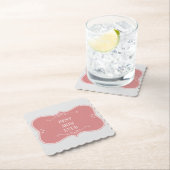 世最高の界の母はピンクの額縁の四角い紙 ペーパーコースター (インサイチュ)