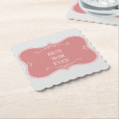 世最高の界の母はピンクの額縁の四角い紙 ペーパーコースター (アングル)