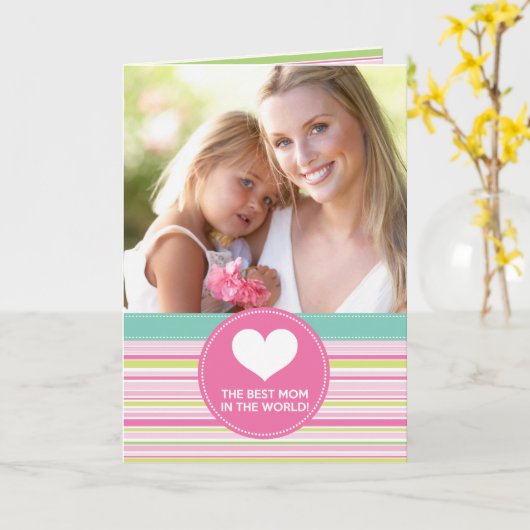 世最高の界の母カラフルファッション カード (黄色い花)