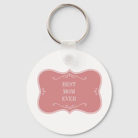 世最高の界の母ピンクのフレーム キーホルダー (正面)