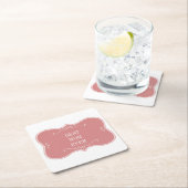 世最高の界の母ピンクのフレーム スクエアペーパーコースター (インサイチュ)