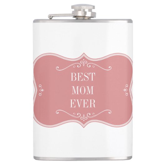 世最高の界の母ピンクのフレーム フラスク (正面)