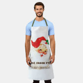 世最高の界の母、レトロなサンタクロース エプロン (着用した状態)