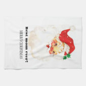 世最高の界の母、レトロなサンタクロース キッチンタオル (横)