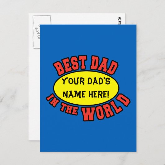 世最高の界の父の日のカスタマイズパパ ポストカード (正面/裏面)