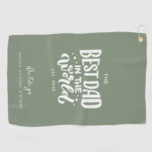 世最高の界の父の日のパパパーソナライズされた ゴルフタオル (横)