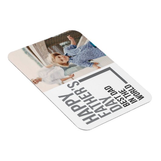 世最高の界の父の日のパパ |フォトマグネット マグネット (右側)