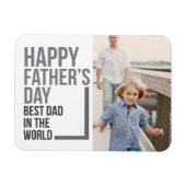 世最高の界の父の日のパパ |フォトマグネット マグネット (横)