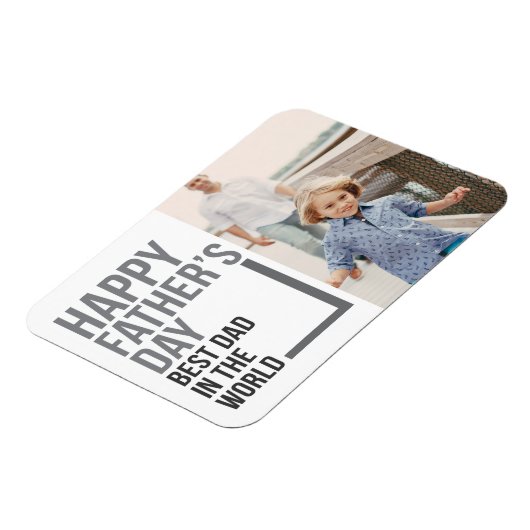 世最高の界の父の日のパパ |フォトマグネット マグネット (左側)