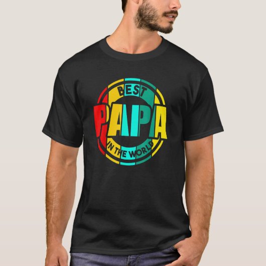 世最高の界の父の日のパパ Tシャツ (正面)