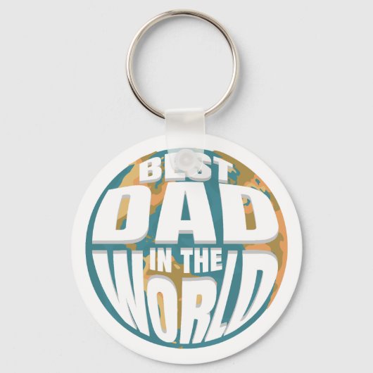 世最高の界の父の日の地球のクラシックパパ キーホルダー (正面)