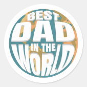 世最高の界の父の日の地球のクラシックパパ ラウンドシール (正面)