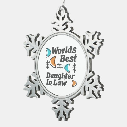 世最高の界の義理の娘レトロ スノーフレークピューターオーナメント (右)