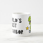 世最高の界の隣人、恐竜おもしろい、かわいい コーヒーマグカップ (中央)