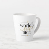 世最高の界ママモダンマブラックと金ゴールド カフェラテマグ (右アングル)