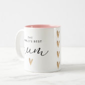 世最高の界母とハート ツートーンマグカップ (正面左)