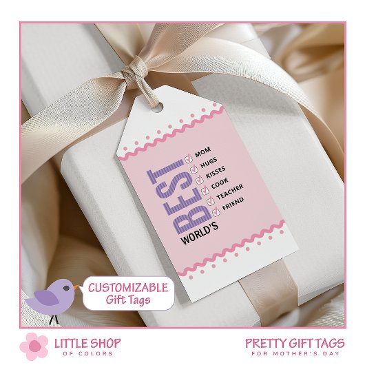 世最高の界母のチェックリスト母の日 ギフトタグ