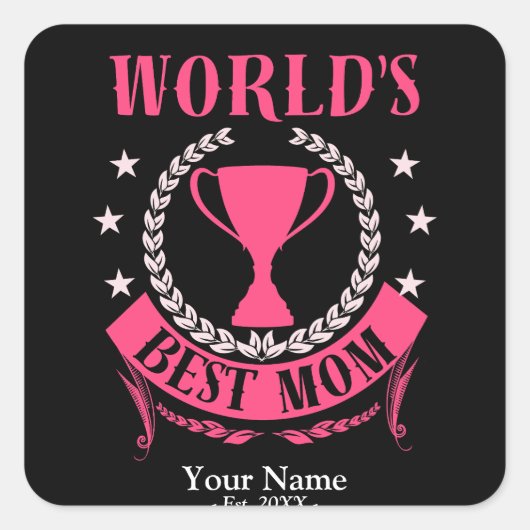 世最高の界母の日または誕生日の贈り物 スクエアシール (正面)