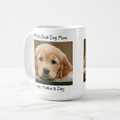 世最高の界犬ママ – 母の日 – ティール（緑がかった色）ペット写真 コーヒーマグカップ (正面左)