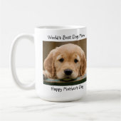 世最高の界犬ママ – 母の日 – ティール（緑がかった色）ペット写真 コーヒーマグカップ (左)