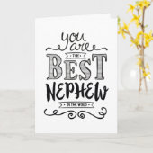 世最高の界誕生日の甥 カード (黄色い花)