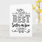 世最高の界誕生日の義理の姉 カード (黄色い花)