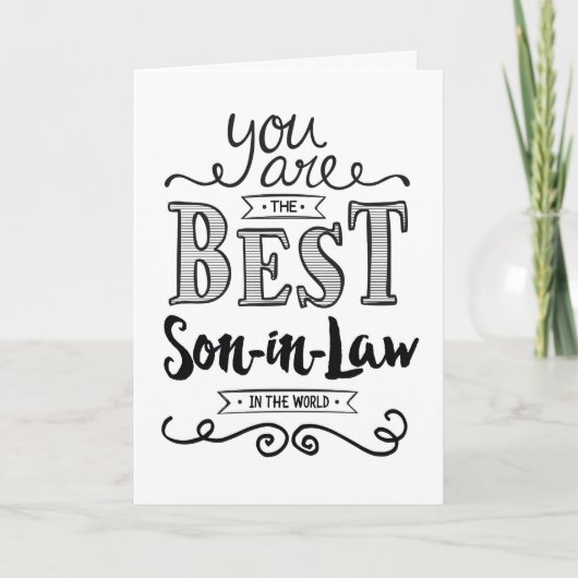 世最高の界誕生日の義理の息子 カード (正面)