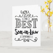 世最高の界誕生日の義理の息子 カード (黄色い花)