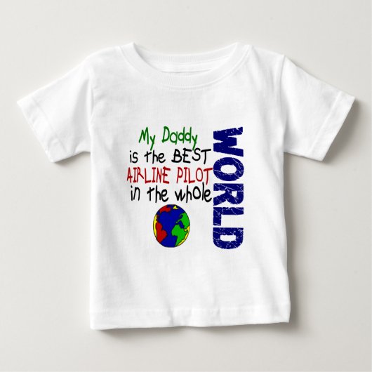 世最高の界2の航空パイロット(Daddy) ベビーTシャツ (正面)