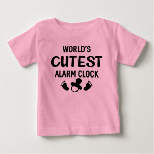 世界おもしろいで最も可愛い目覚まし時計の少女 ベビーTシャツ