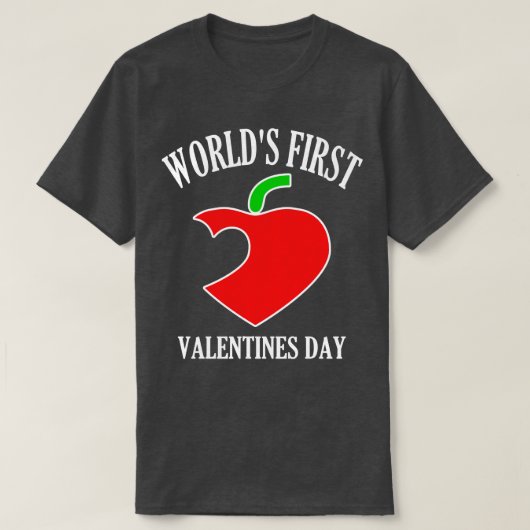 世界おもしろい初のバレンタインデー Tシャツ (デザイン正面)