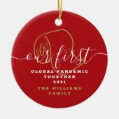 世界おもしろい初のパンデミック・コビド写真 セラミックオーナメント (正面)